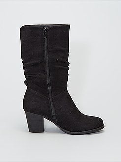 Botas de cano alto estilo cavaleiro em camurça sintética - Kiabi