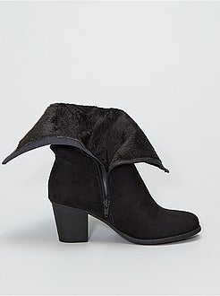 Botas de cano alto estilo cavaleiro em camurça sintética - Kiabi