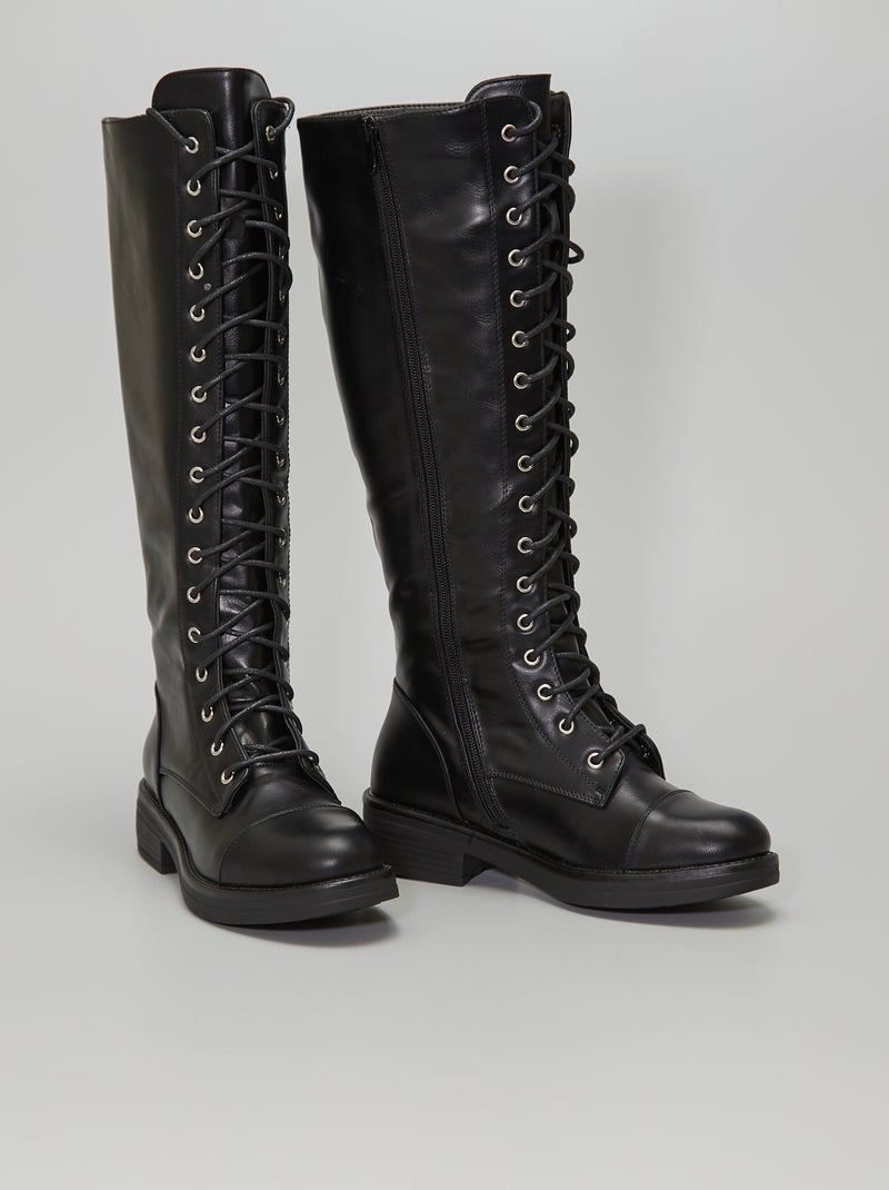 Botas de cano alto Preto - Kiabi