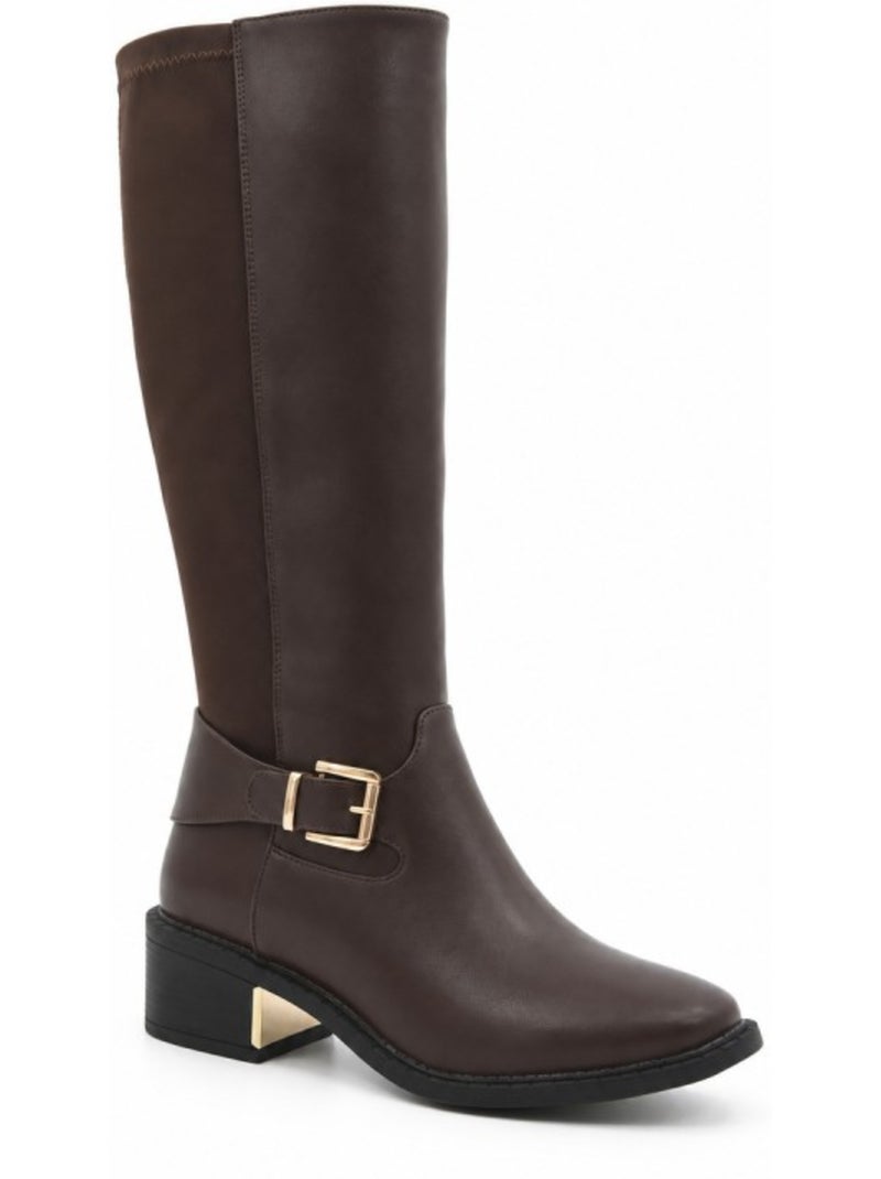 Botas de cunha material sintético montevita Castanho - Kiabi