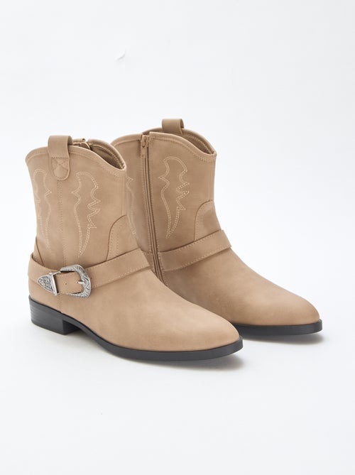 Botas de estilo cowboy com tira - Kiabi