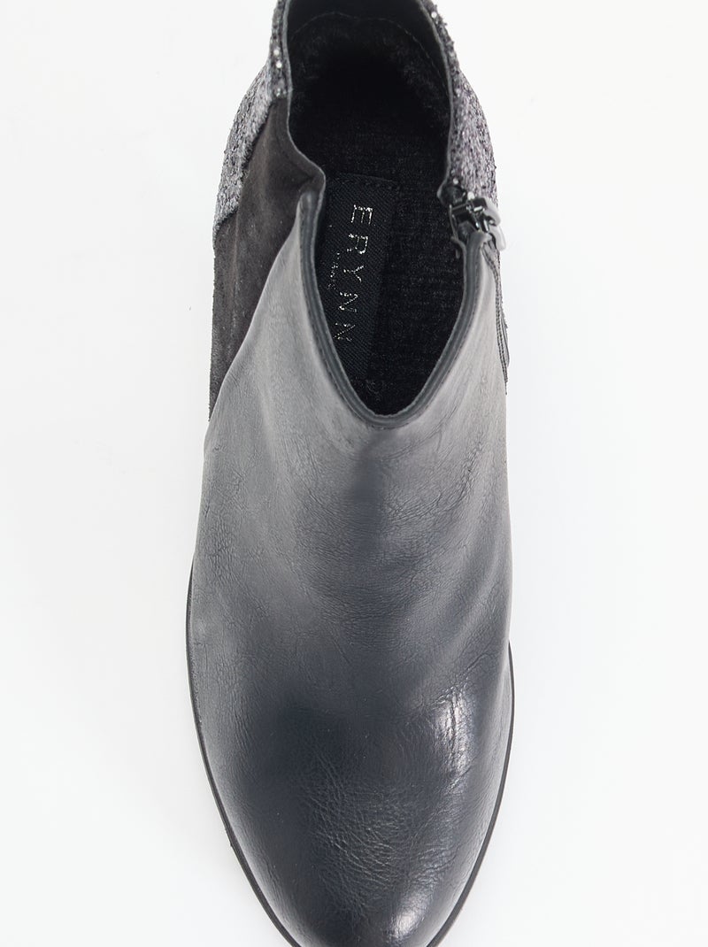 Botas de salto alto com lantejoulas Preto - Kiabi