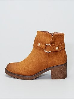 Botas de salto alto em camurça sintética - Kiabi