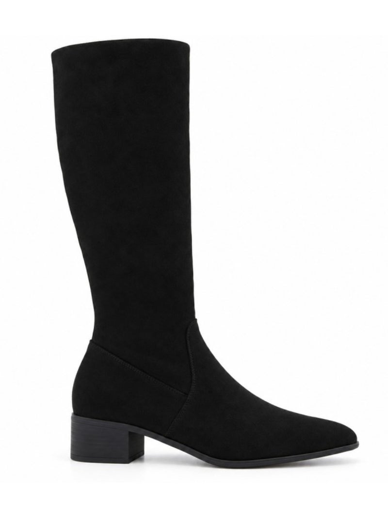 Botas de salto couro natural purapiel Preto - Kiabi