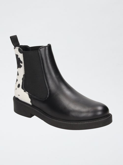 Botas de salto em imitação de pele - Kiabi