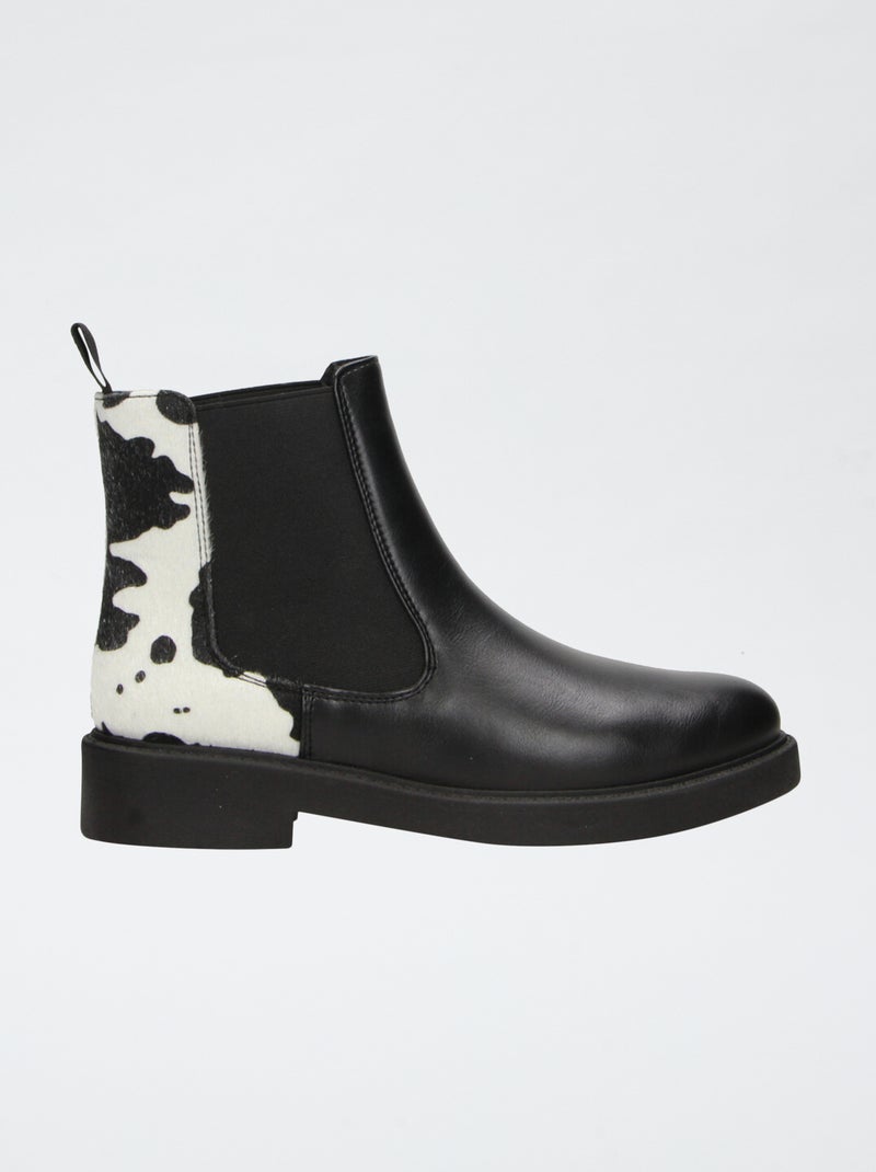 Botas de salto em imitação de pele Preto - Kiabi