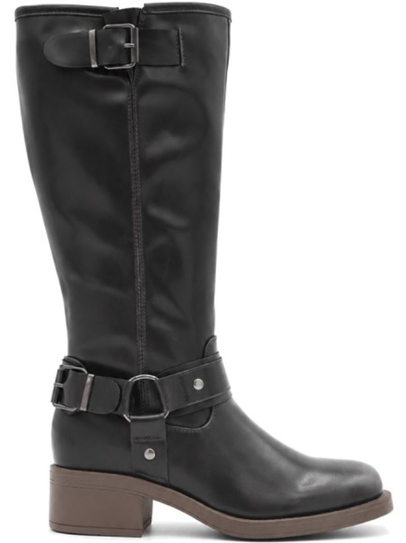 Botas de salto material sintético montevita Preto - Kiabi