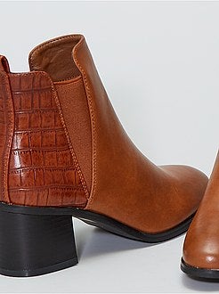 Botas de saltos com pormenor crocodilo - Kiabi