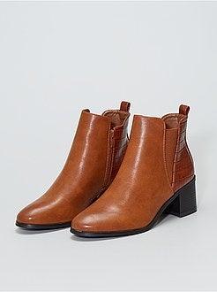 Botas de saltos com pormenor crocodilo - Kiabi