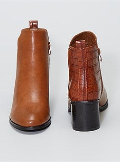 Botas de saltos com pormenor crocodilo - Kiabi