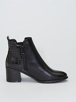 Botas de saltos com pormenor crocodilo - Kiabi