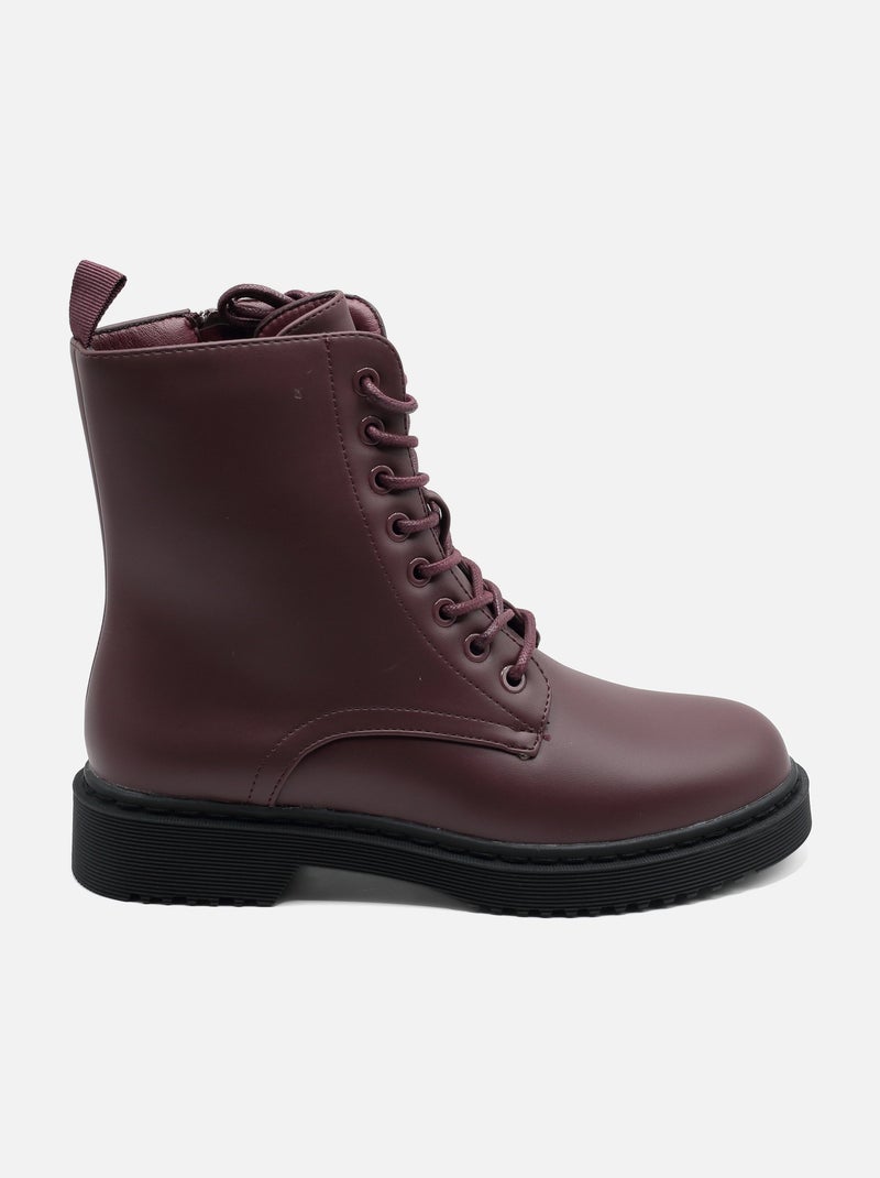 Botas de senhora alça cruzada Bordô - Kiabi