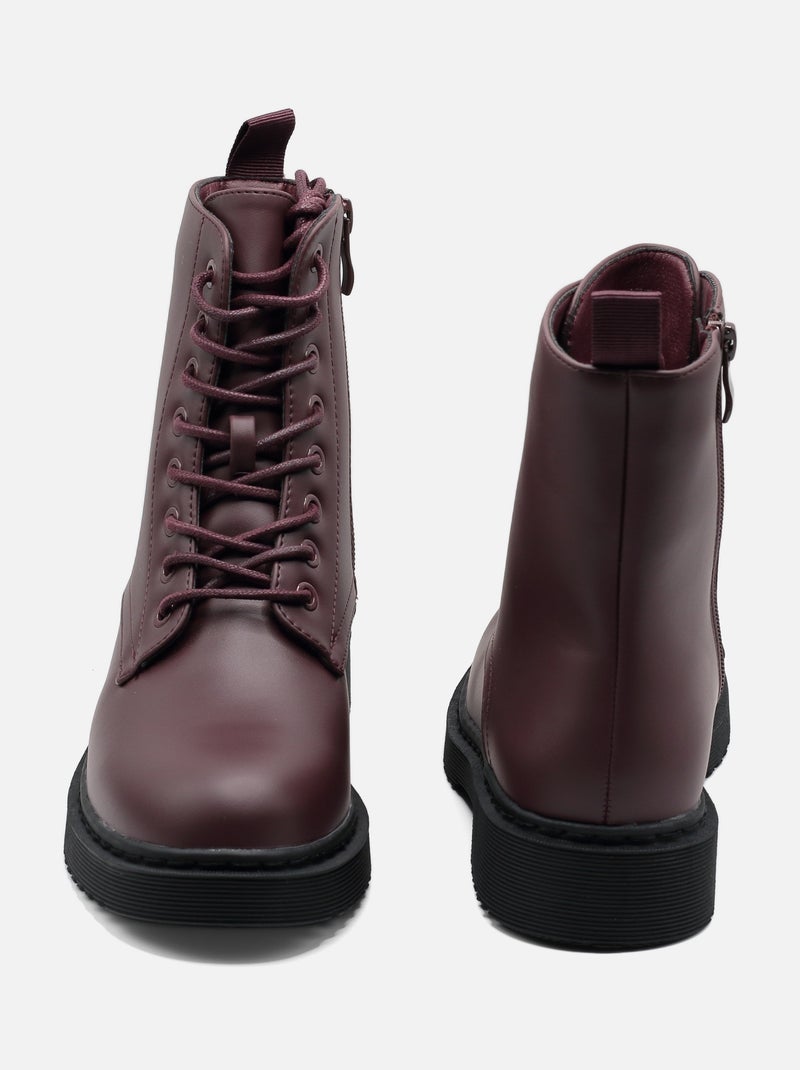 Botas de senhora alça cruzada Bordô - Kiabi
