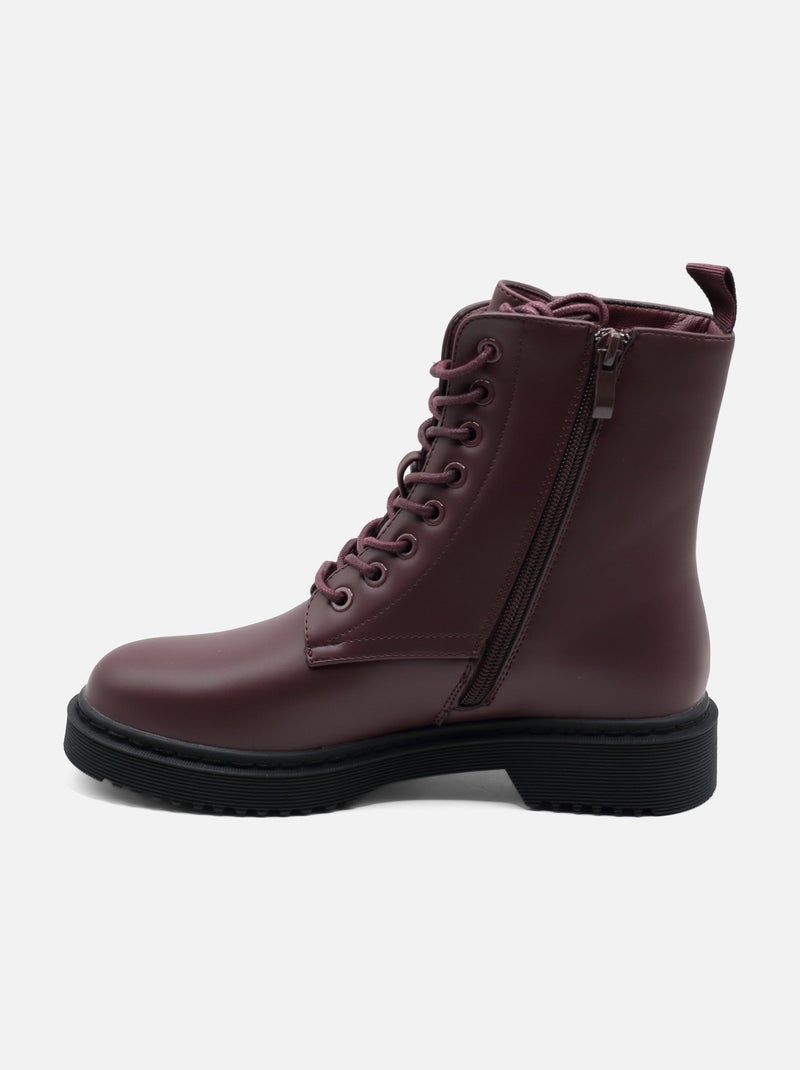 Botas de senhora alça cruzada Bordô - Kiabi