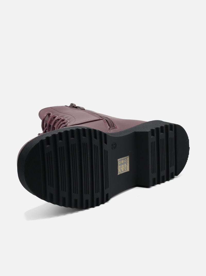 Botas de senhora alça cruzada Bordô - Kiabi
