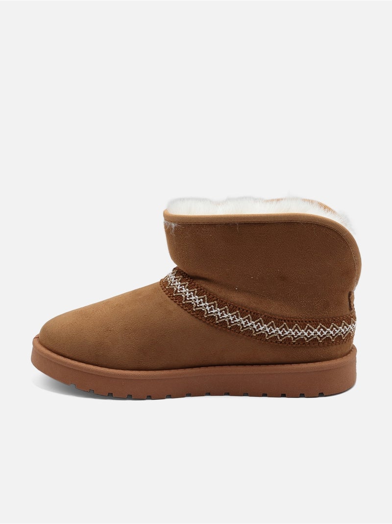 Botas de senhora alça cruzada Camelo - Kiabi