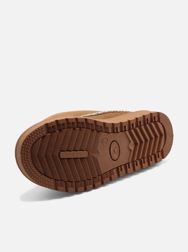 Botas de senhora alça cruzada Camelo - Kiabi