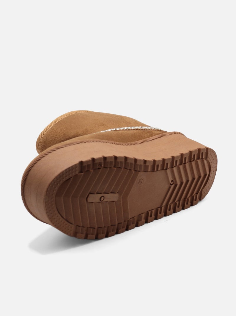 Botas de senhora alça cruzada Camelo - Kiabi