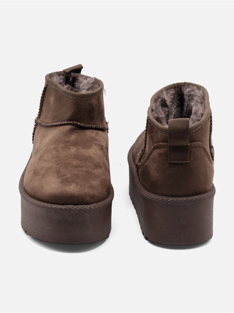 Botas de senhora alça cruzada Castanho - Kiabi