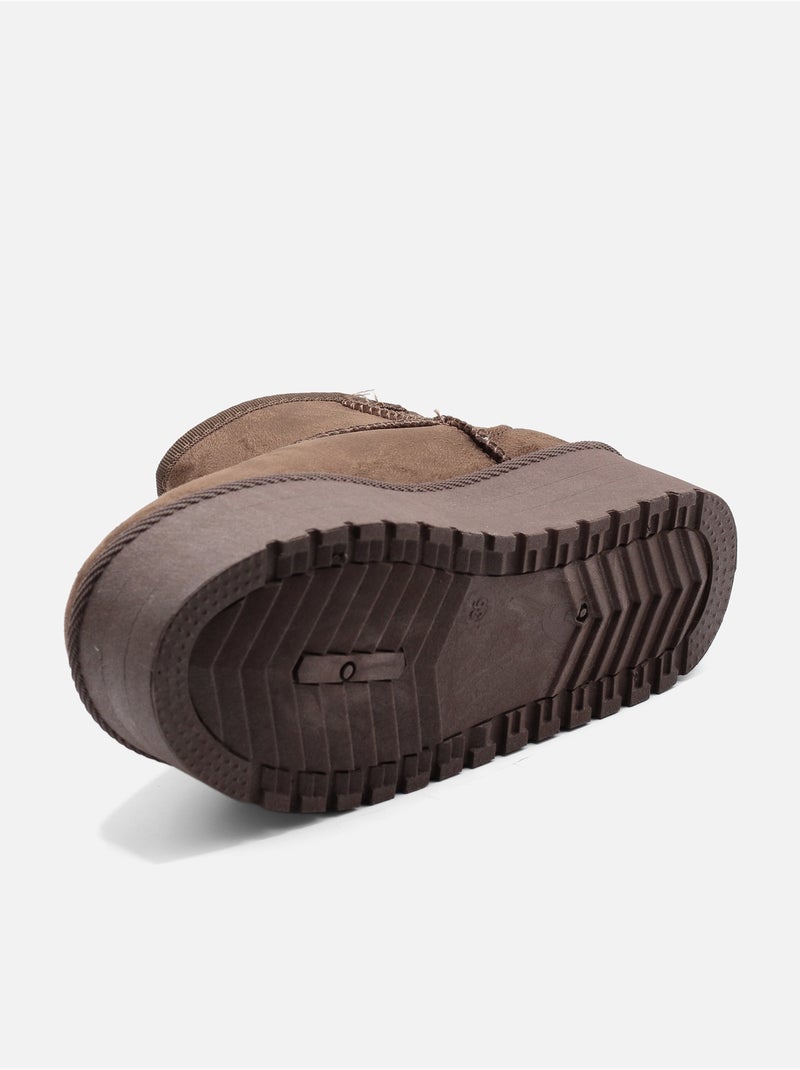 Botas de senhora alça cruzada Castanho - Kiabi