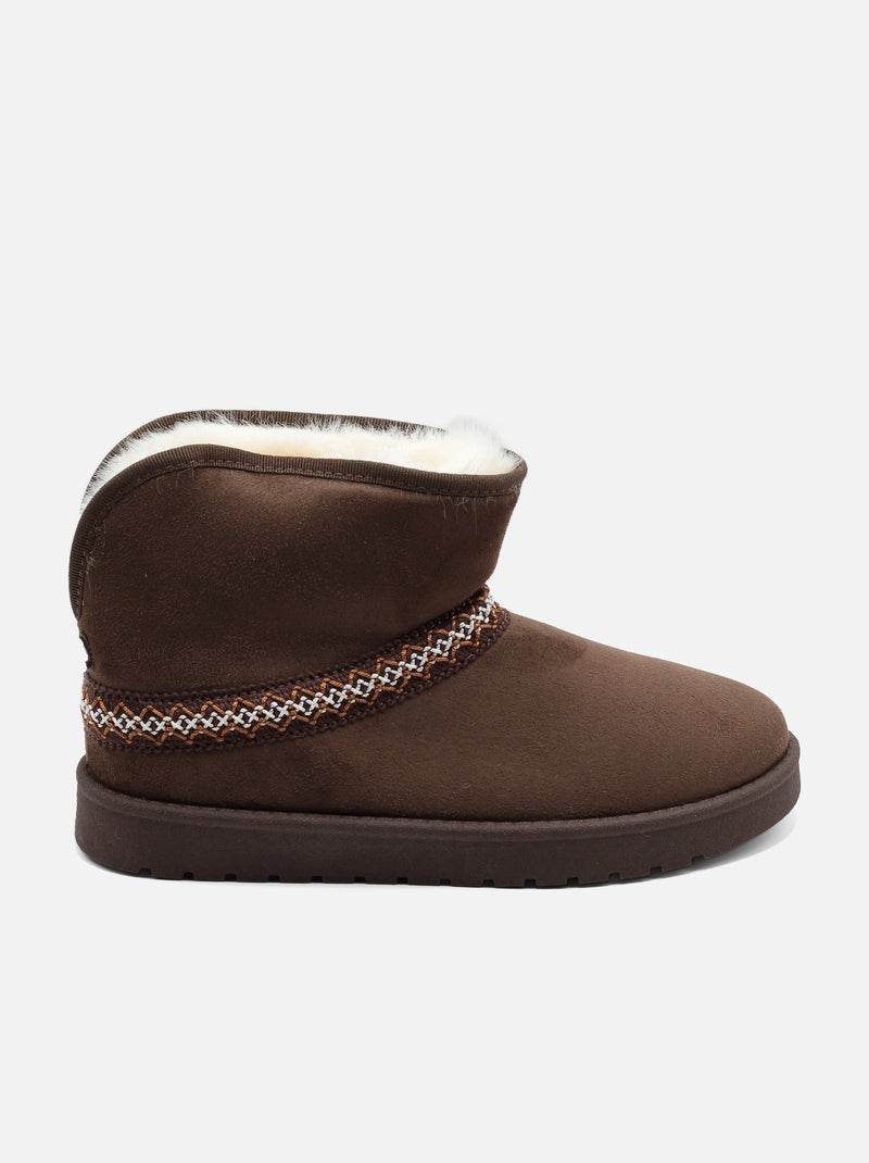 Botas de senhora alça cruzada Castanho - Kiabi