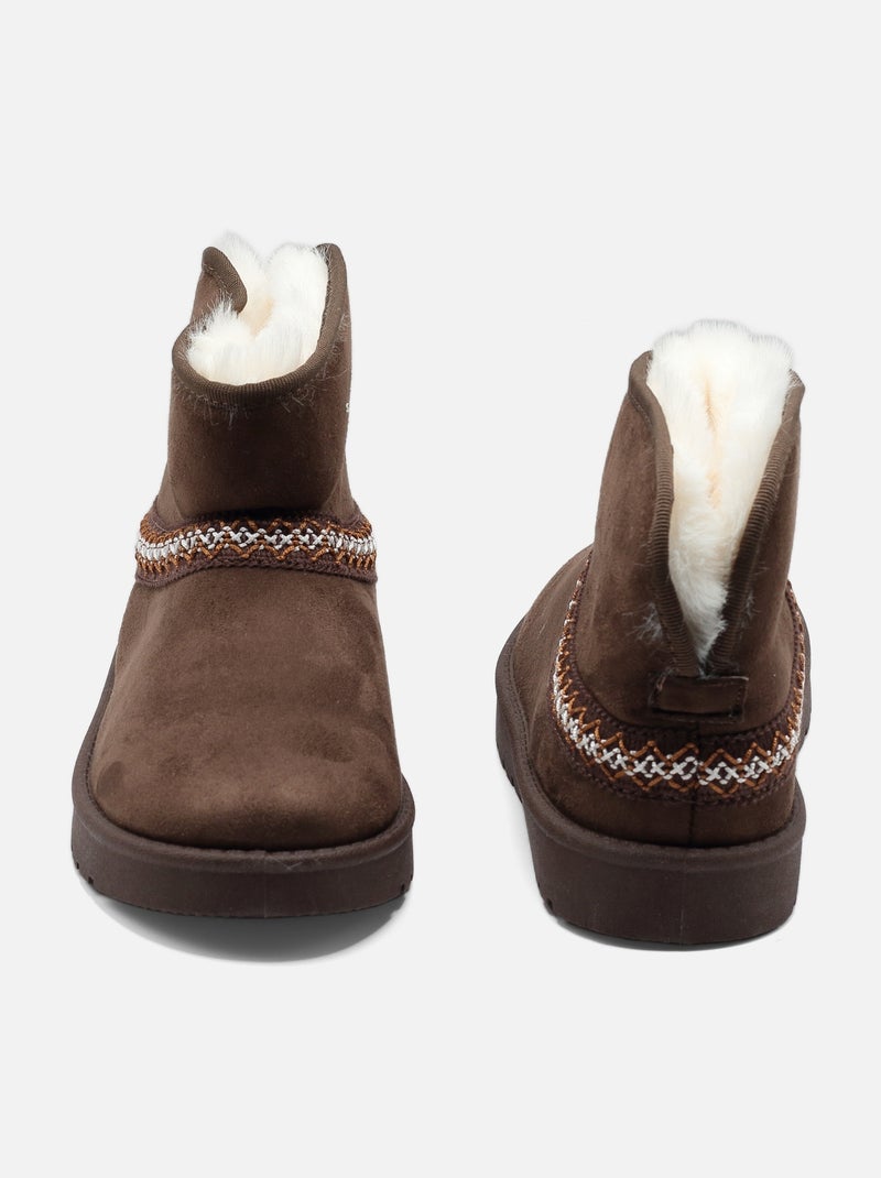 Botas de senhora alça cruzada Castanho - Kiabi