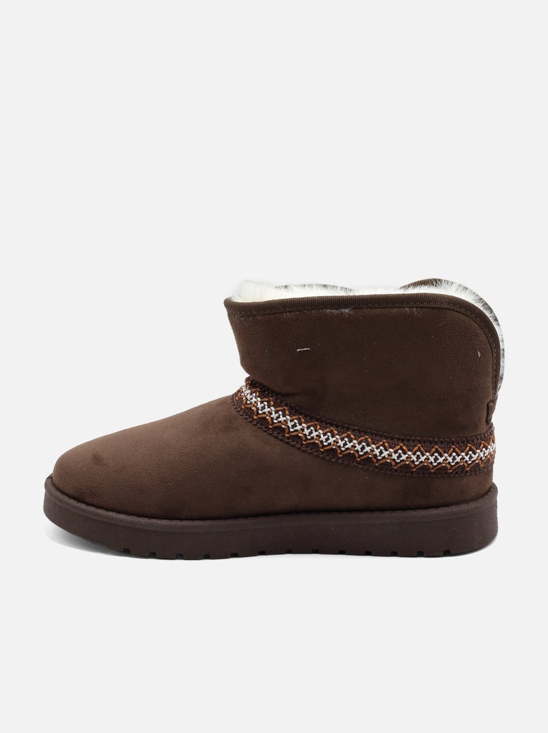 Botas de senhora alça cruzada Castanho - Kiabi
