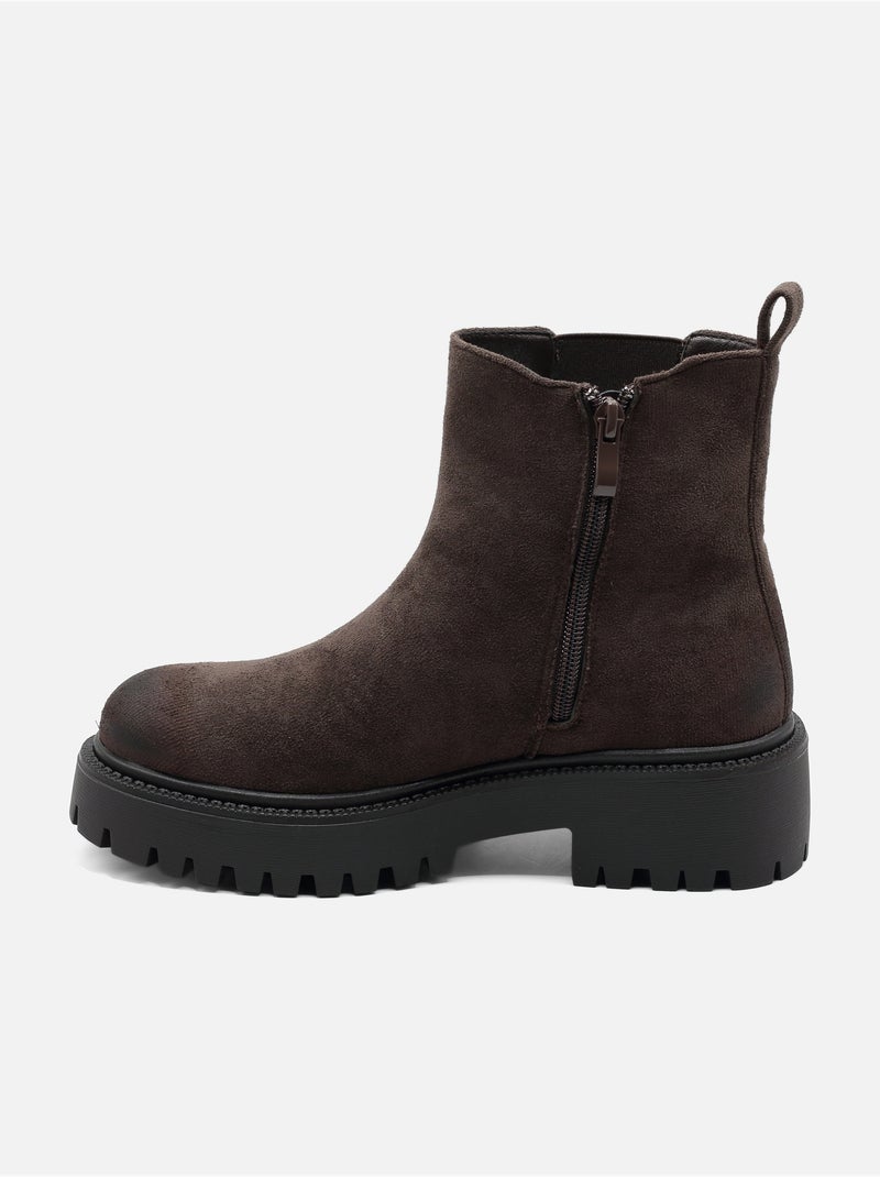 Botas de senhora alça cruzada Castanho - Kiabi