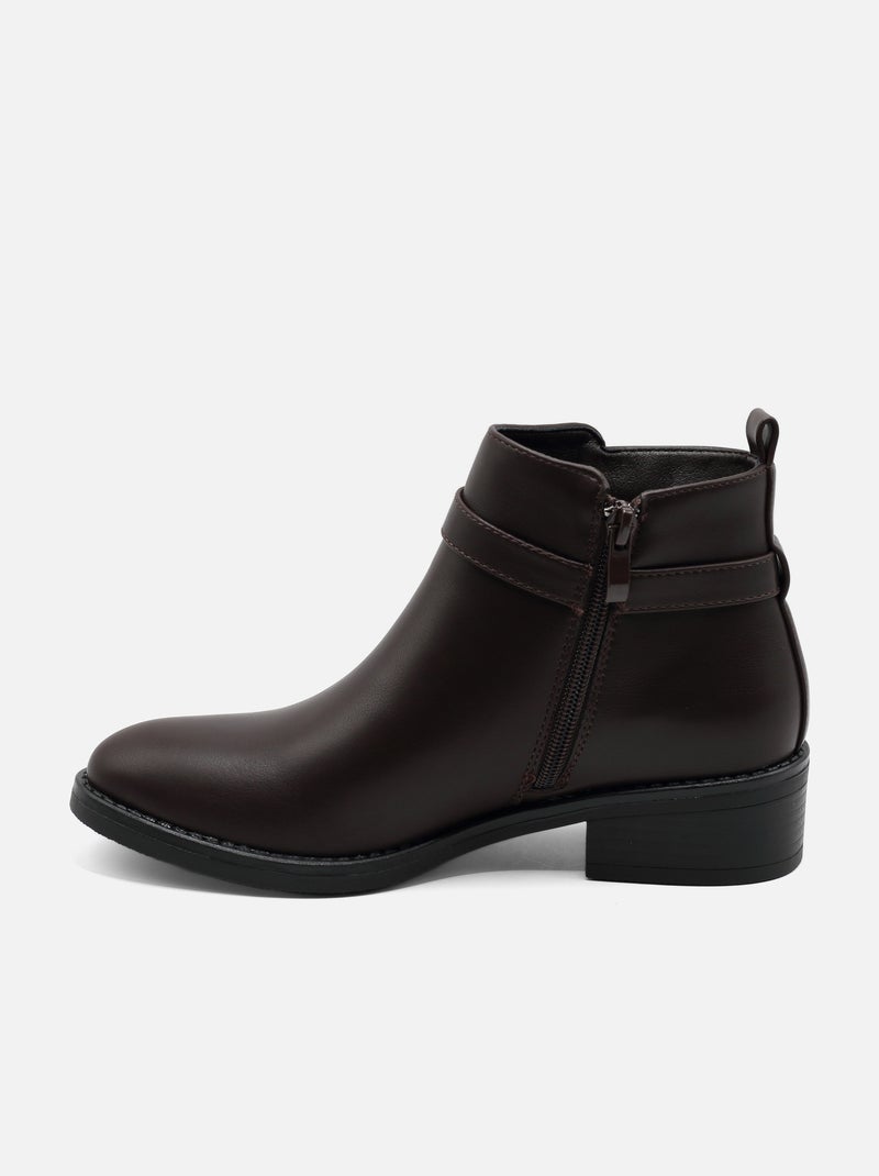 Botas de senhora alça cruzada Castanho - Kiabi
