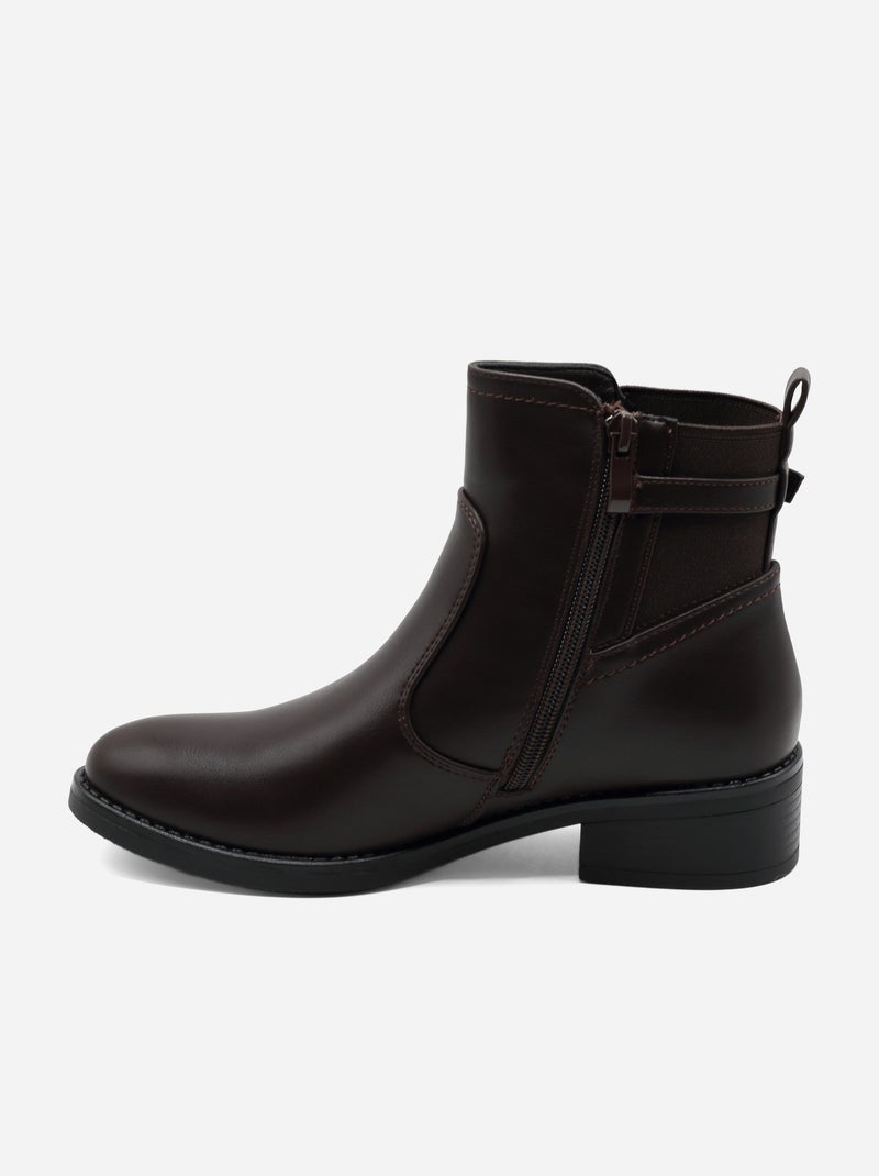 Botas de senhora alça cruzada Castanho - Kiabi