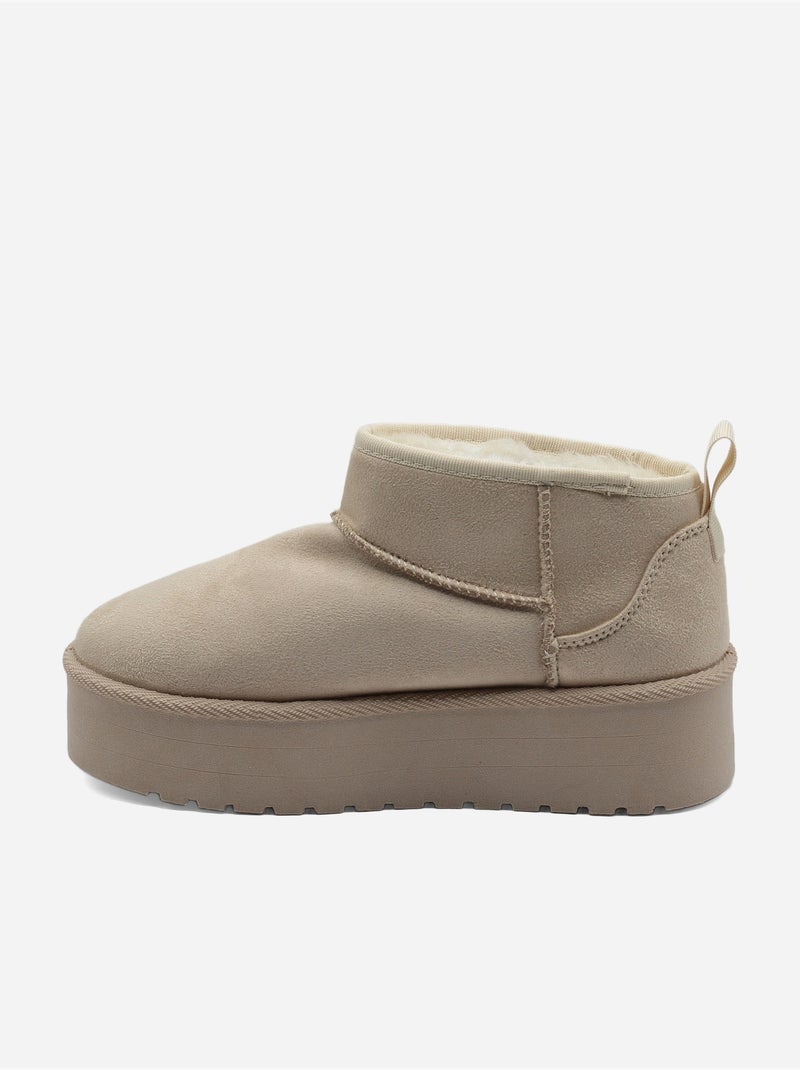 Botas de senhora alça cruzada Creme - Kiabi