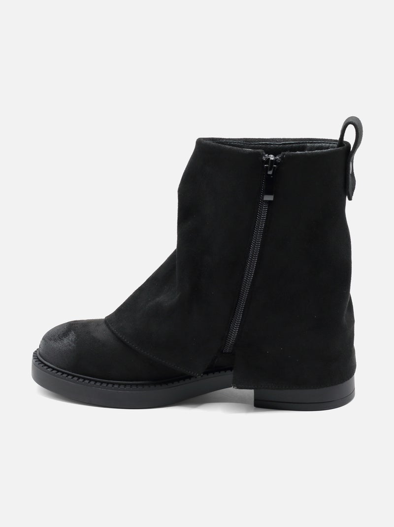 Botas de senhora alça cruzada Preto - Kiabi