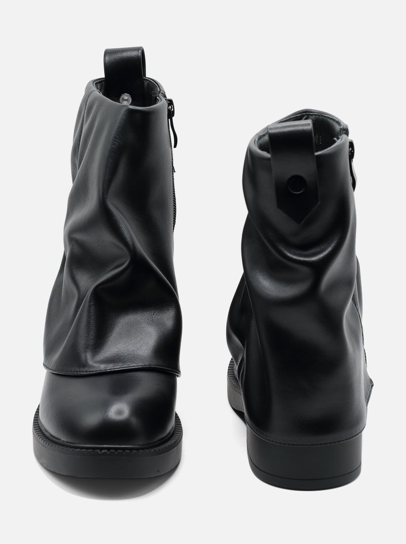 Botas de senhora alça cruzada Preto - Kiabi