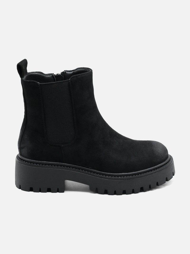 Botas de senhora alça cruzada Preto - Kiabi