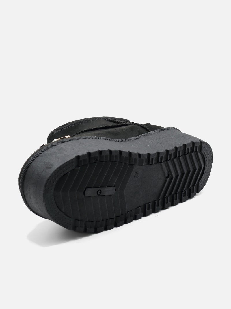 Botas de senhora alça cruzada Preto - Kiabi