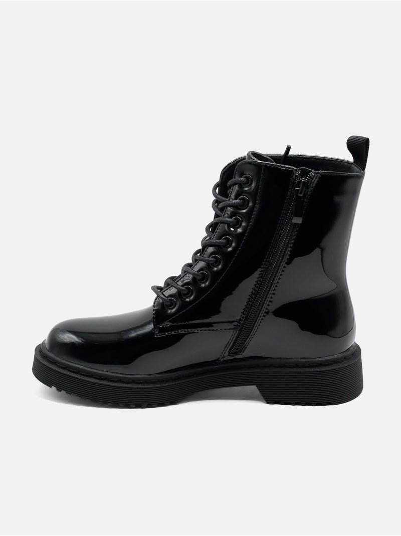 Botas de senhora alça cruzada Preto Preto - Kiabi