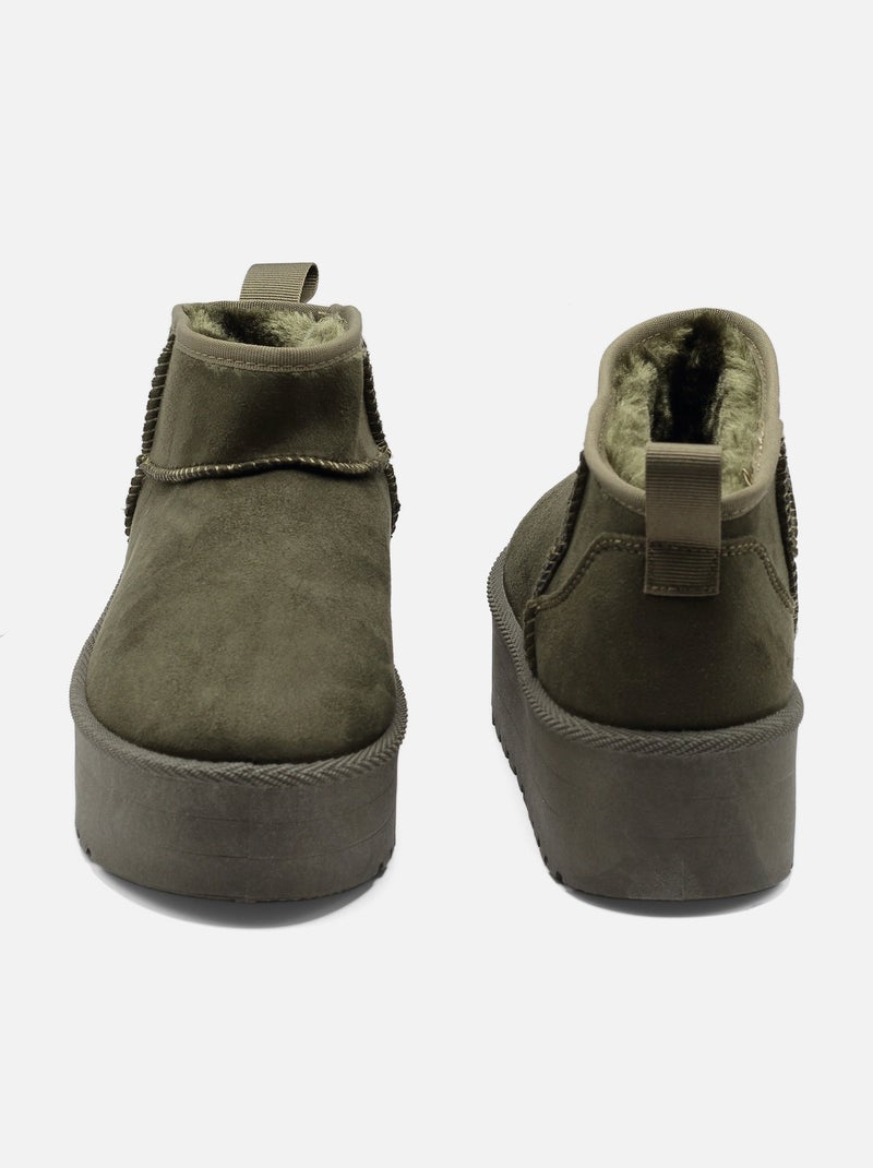 Botas de senhora alça cruzada Verde - Kiabi