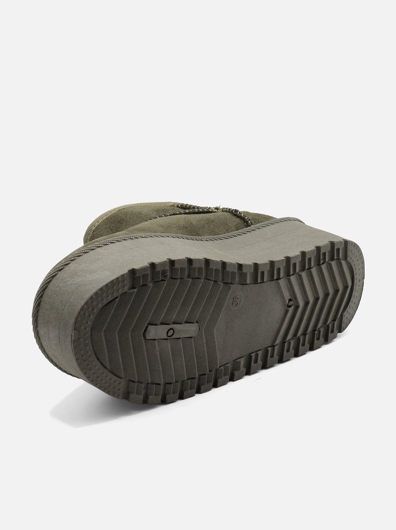Botas de senhora alça cruzada Verde - Kiabi