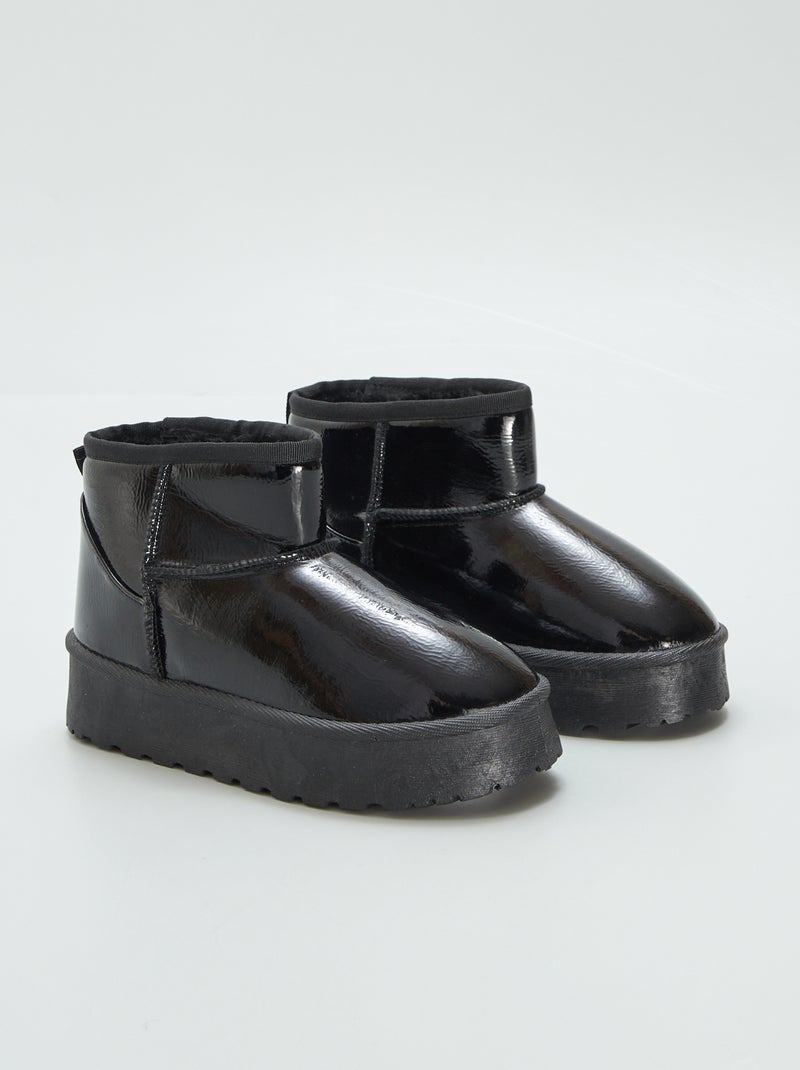 Botas de verniz forradas PRETO - Kiabi