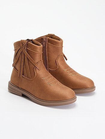 Botas efeito camurça