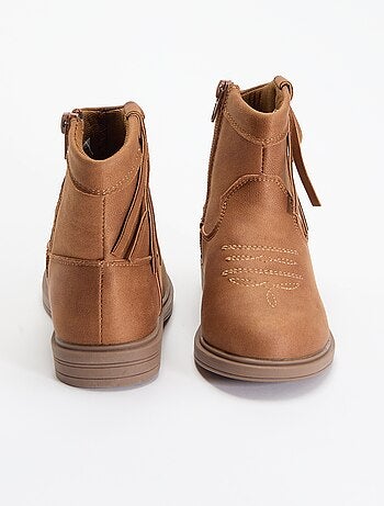 Botas efeito camurça