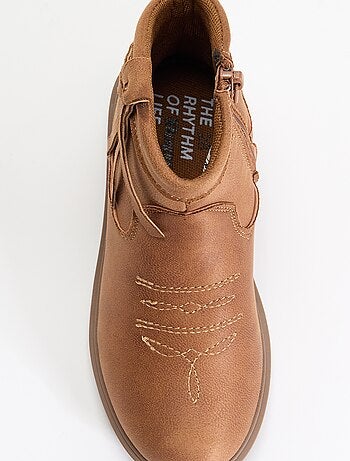 Botas efeito camurça