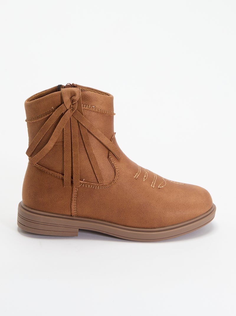 Botas efeito camurça Bege - Kiabi