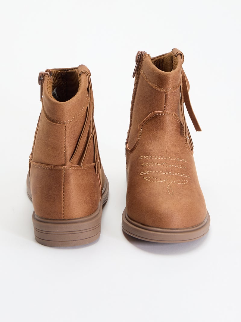 Botas efeito camurça Bege - Kiabi