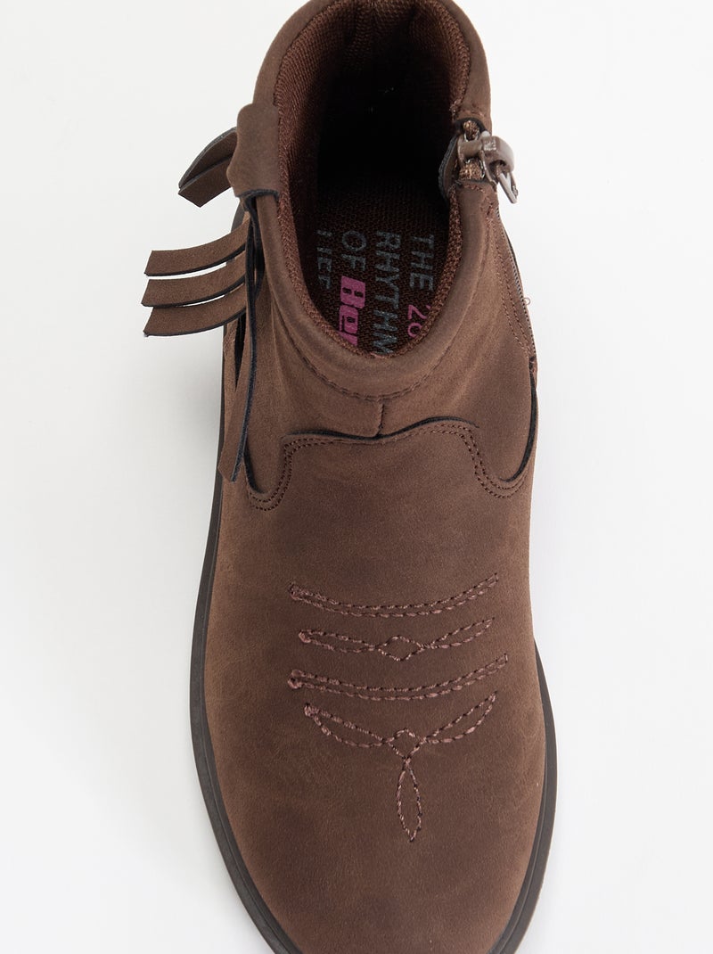 Botas efeito camurça Castanho - Kiabi