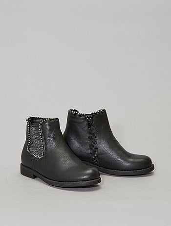 Botas elásticas brilhantes e com tachas - Kiabi