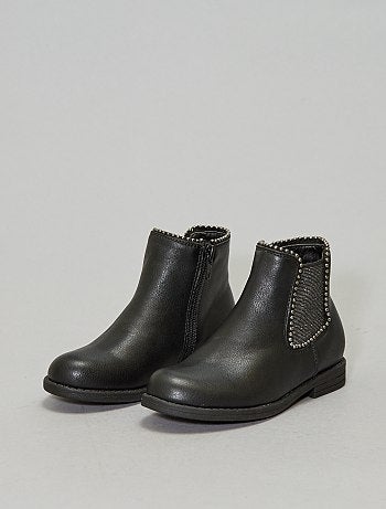 Botas elásticas brilhantes e com tachas - Kiabi