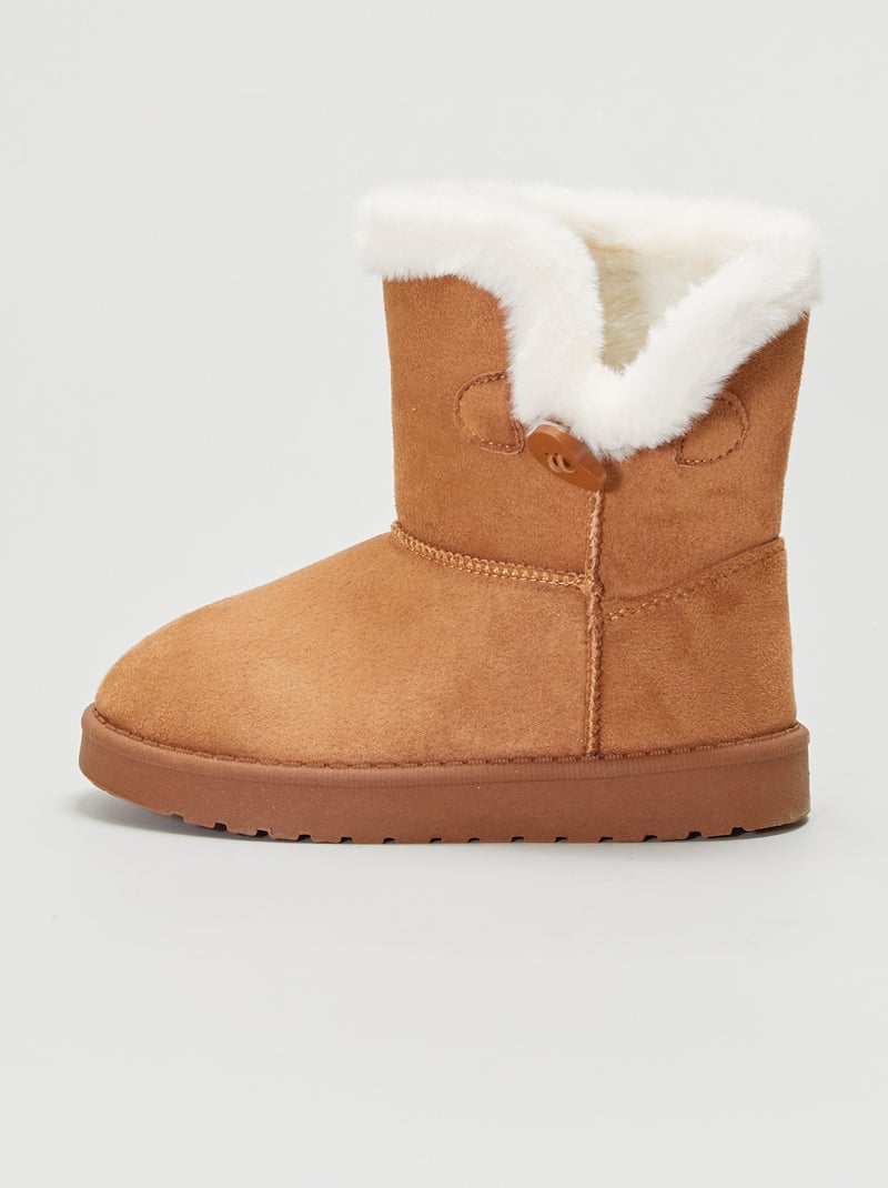 Botas em camurça sintética forradas Camel - Kiabi