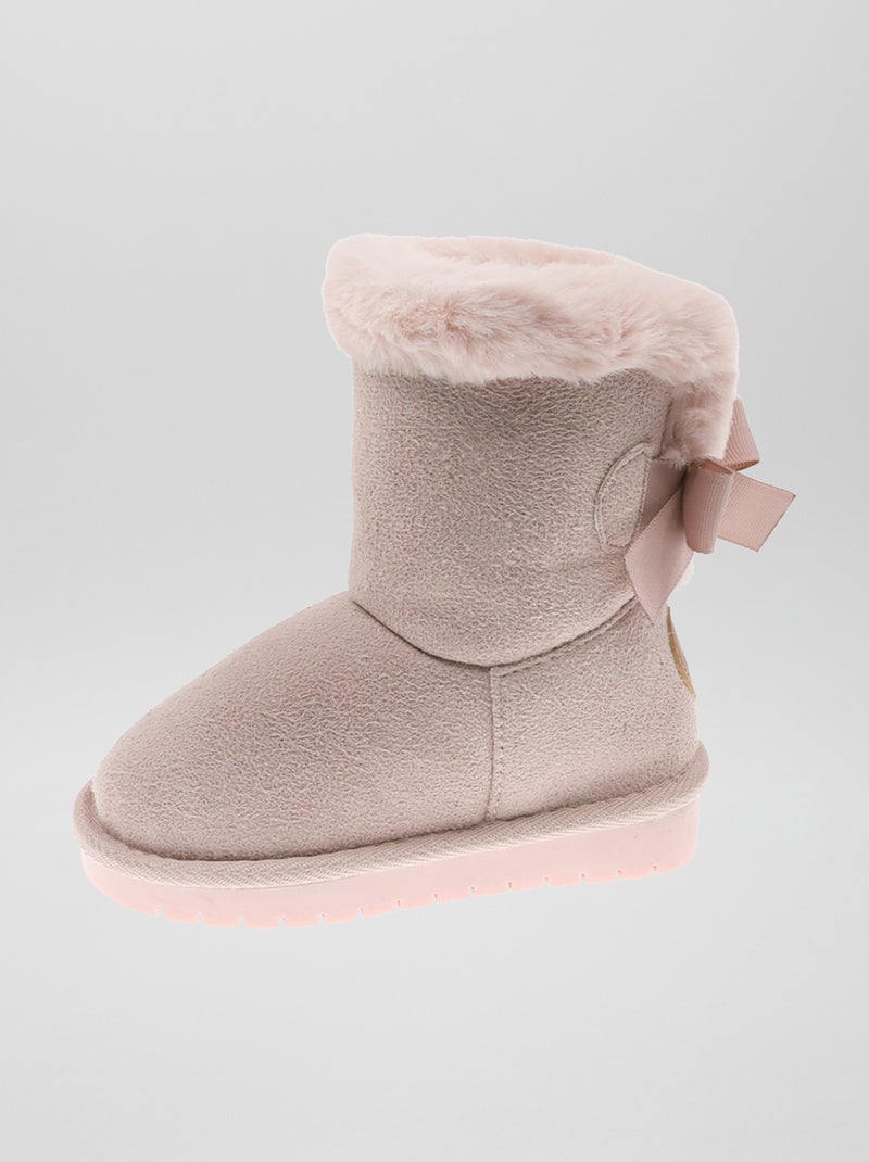 Botas em camurça sintética forradas ROSA - Kiabi