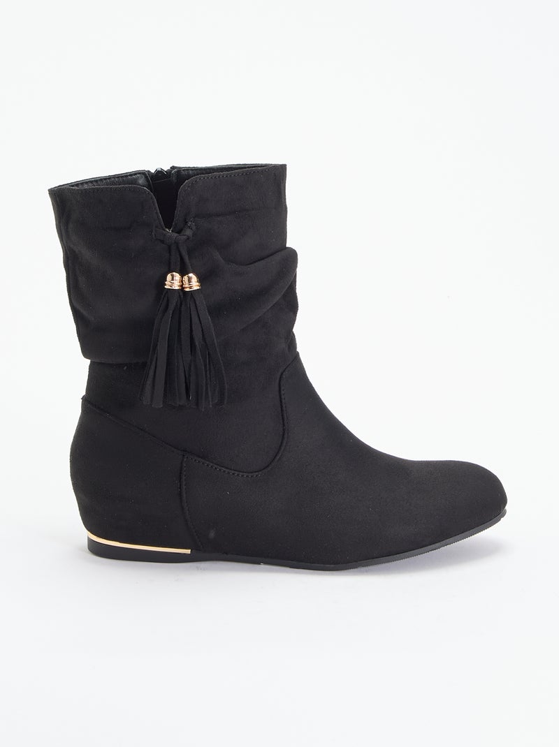 Botas em camurça sintética Preto - Kiabi